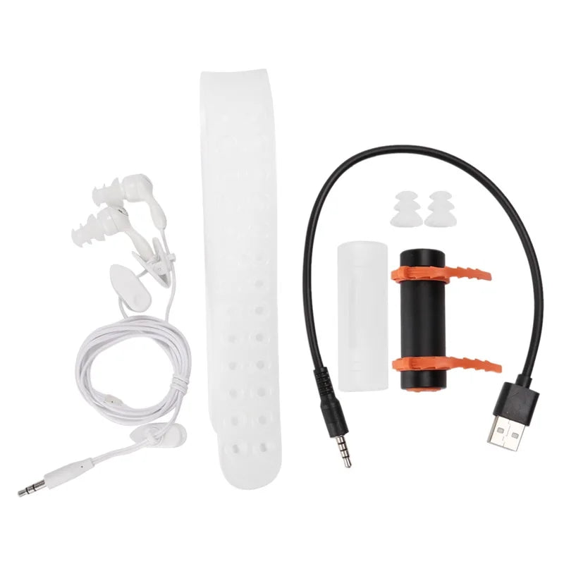 AA58 Waterproof Swimming MP3 Player 4GB USB Rechargeable with Headset FM Radio, Black