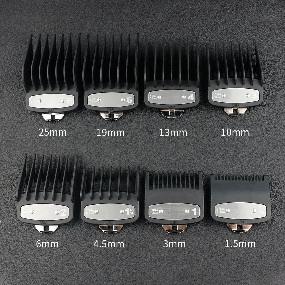 8pcs/set Professional Barber Hair Clipper Guide Combs For Wahl Trimmer Attachment Hair Cutting Limited Comb Salon Haircut Tools