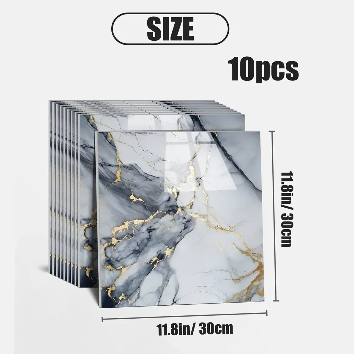 10-50PCS Imitation Marble 3D Ceramic Tile Wall Renovation Decoration Sticker Waterproof Self-adhesive Homeelf-adhesive Wallpaper