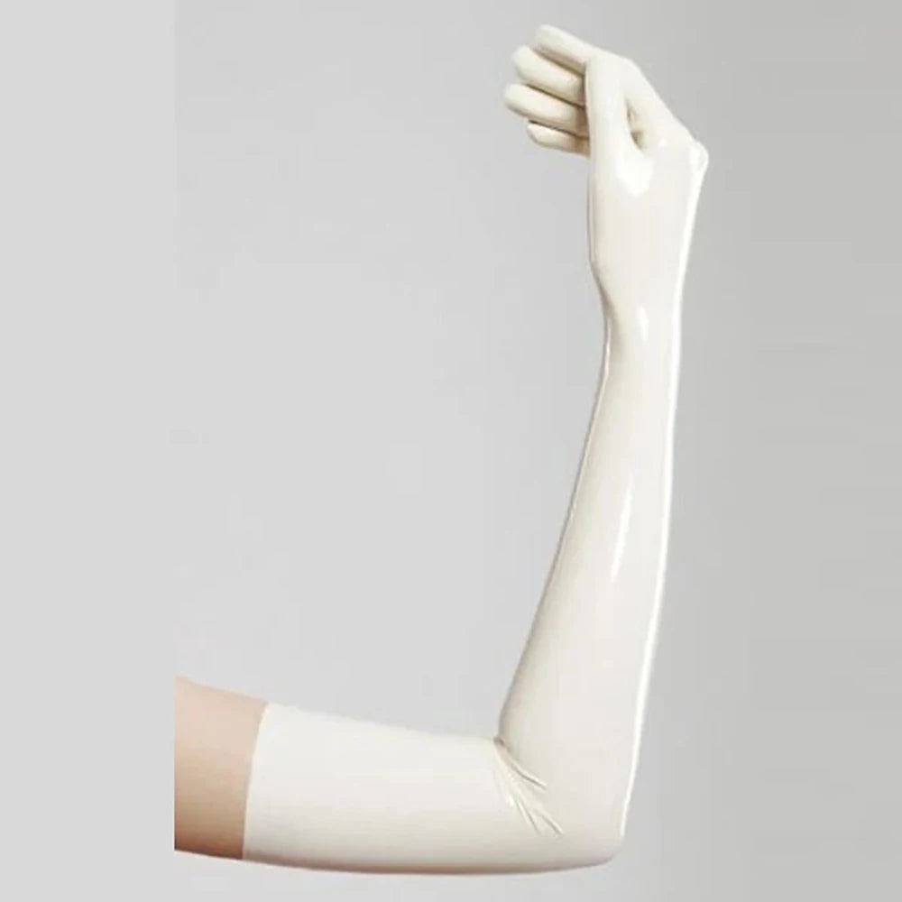 Black Long Latex Gloves for Women Men,Fetish Natural Rubber Gloves Cosplay Costume Party Clubwear