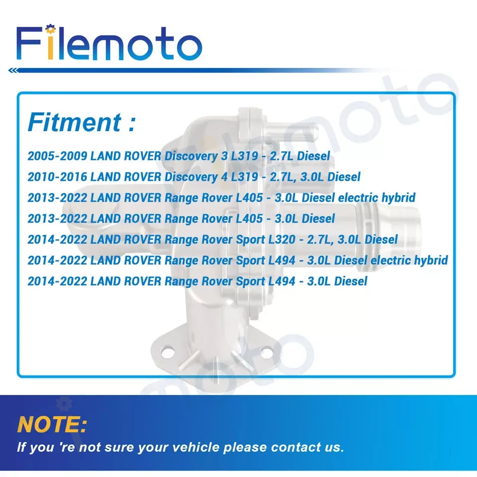 Aluminum thermostat for Land Range Rover Sport Discovery LR3 LR4 Jaguar XF 2.7 3.0 diesel Housing Water Outlet LR073372