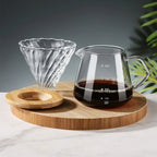 Punana 600ml Pour Over Coffee Maker Set Glass Carafe Coffee with Glass Coffee Filter Drip Coffee Maker Set for Home or Office