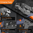 SN-01BM ratcheting wire crimping tool set with insulated terminals kit (310-1550pcs)