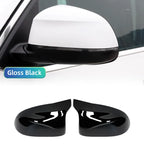 BMW X3 X4 X5 X6 Side Mirror Cover Caps Bright Black Carbon Fiber Style 2014-2018
