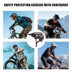 Seeker matte color-blocking cycling helmet, lightweight breathable protective helmet for downhill mountain bikes, adjustable siz