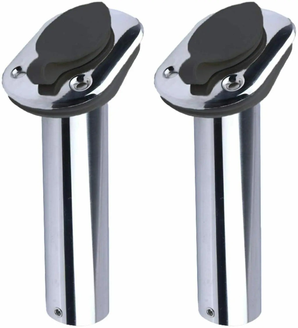 2X Stainless Steel Flush Mount Boat Fishing Rod Holder 30 Degree Rod Pod for Marine Boat
