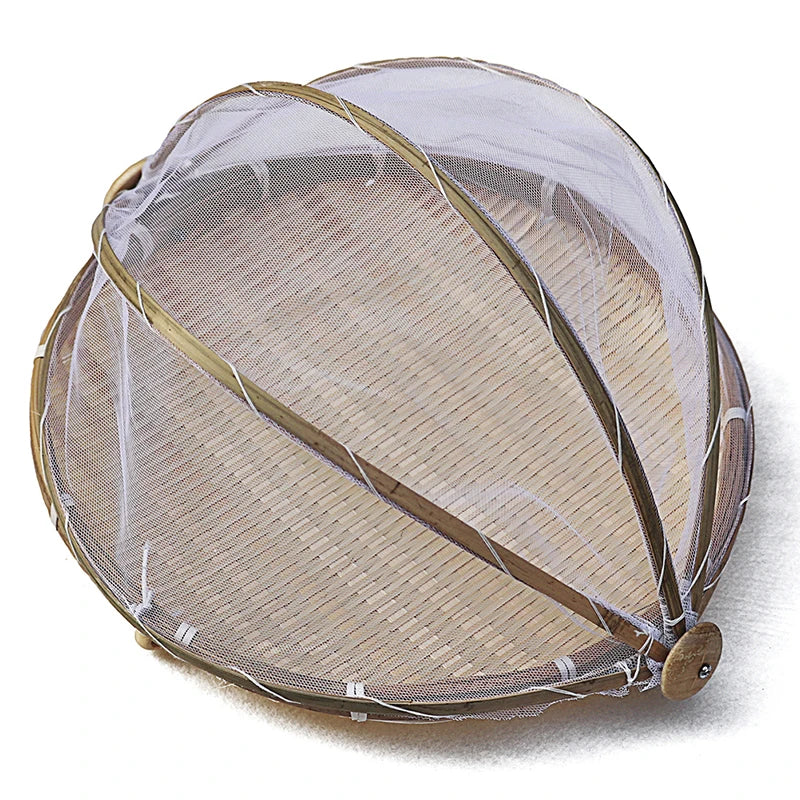 1PC Food Net Cover Storage Basket Hand-Woven Tent Basket Tray Fruit Vegetable Bread Basket Simple Atmosphere Picnic Mesh Basket