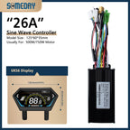 26A Ebike Sinawave Controller 24V/36V/48V Three-Mode Controller with Learning Function JN Color Display Wheel Hub Motor Parts