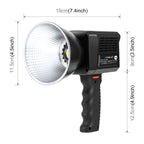 PULUZ 60W COB LED Video Light Handheld Fill Light 2500K-6500K Dual Color Temperature 13000Lux 10000mAh Photography Studio Light