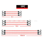 Elastic Bungee Cords with Hooks Set, 9pcs or 12pcs Luggage Tie Down Straps for Bike Motorcycle