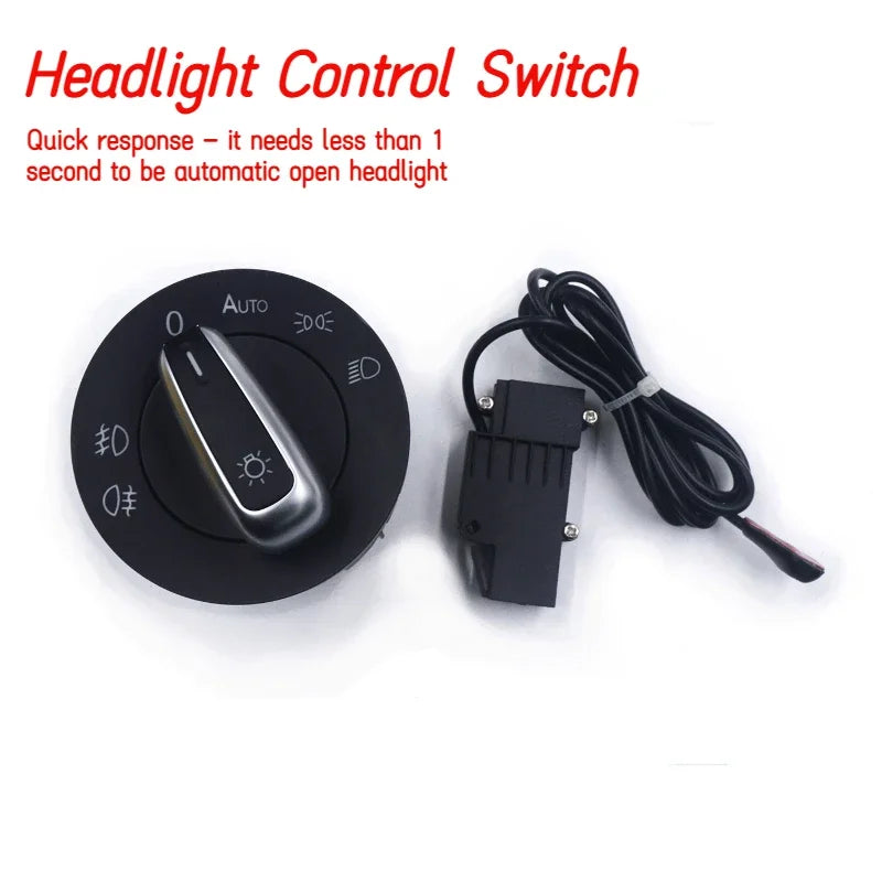 Chrome headlight switch with auto function for VW Golf MK5 MK6 Passat B6 B7 CC Tiguan