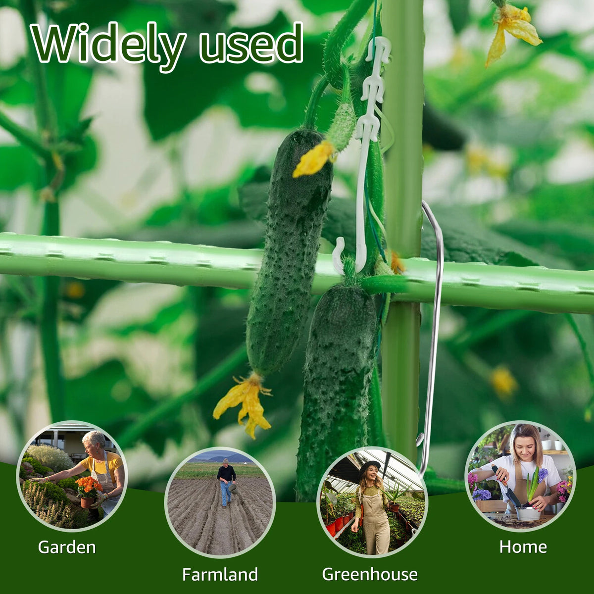50Pcs Plant Trellis Connecting Buckles Pipe Support Fixing Clip Steely Plant Vine Climbing Pole Cages Connector Garden Vegetable