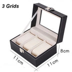 DELESYS 2/3/4/5/6/8/10/12 Slots PU Leather Watch Box Traditional Style Watch Storage Box Gift Watch Case With Lock