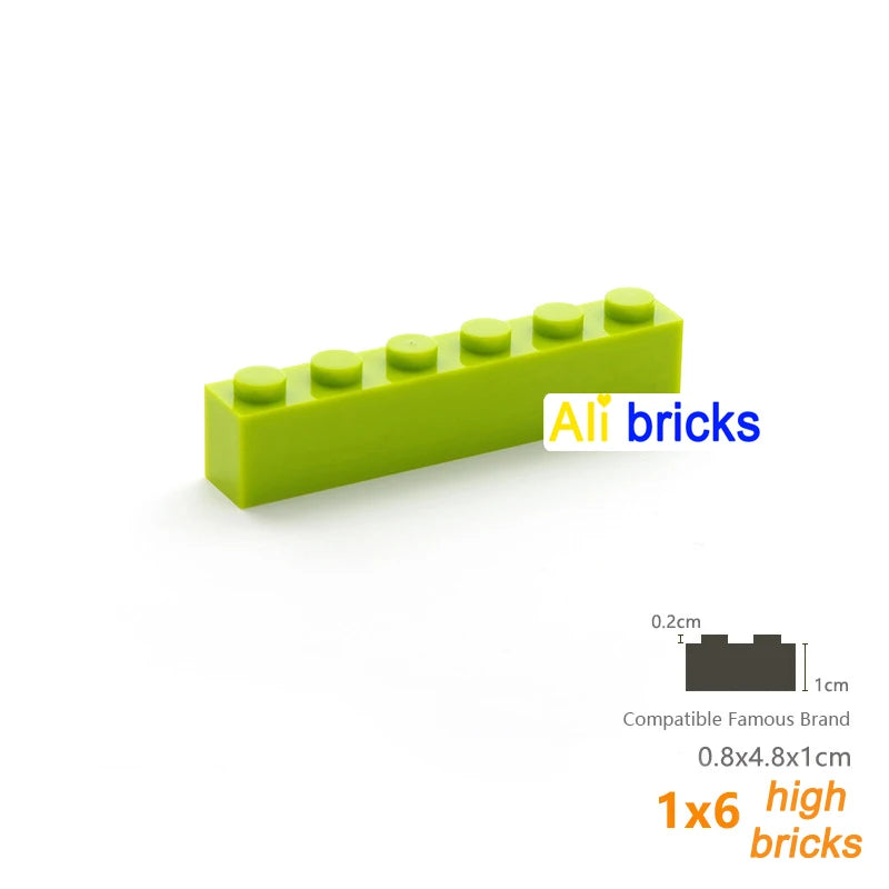 20pcs/lot Bulk Blocks Building Bricks Thick 1X6 Educational Assemblage Construction Toys for Children Size Compatible With 3009