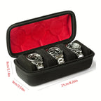 1/2/3/5/6/10 Slot Watch Travel Case,Hard Watch Roll, Travel Watch Organizer Case with Form-Fitting Pillow, Red Microfiber Lining