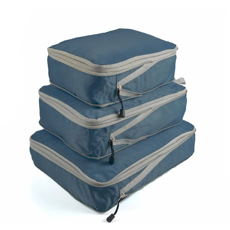 Luggage Cubes Organizer Portable Travel Storage Bag Compressible Packing Cubes Foldable Waterproof Travel Suitcase Nylon Handbag
