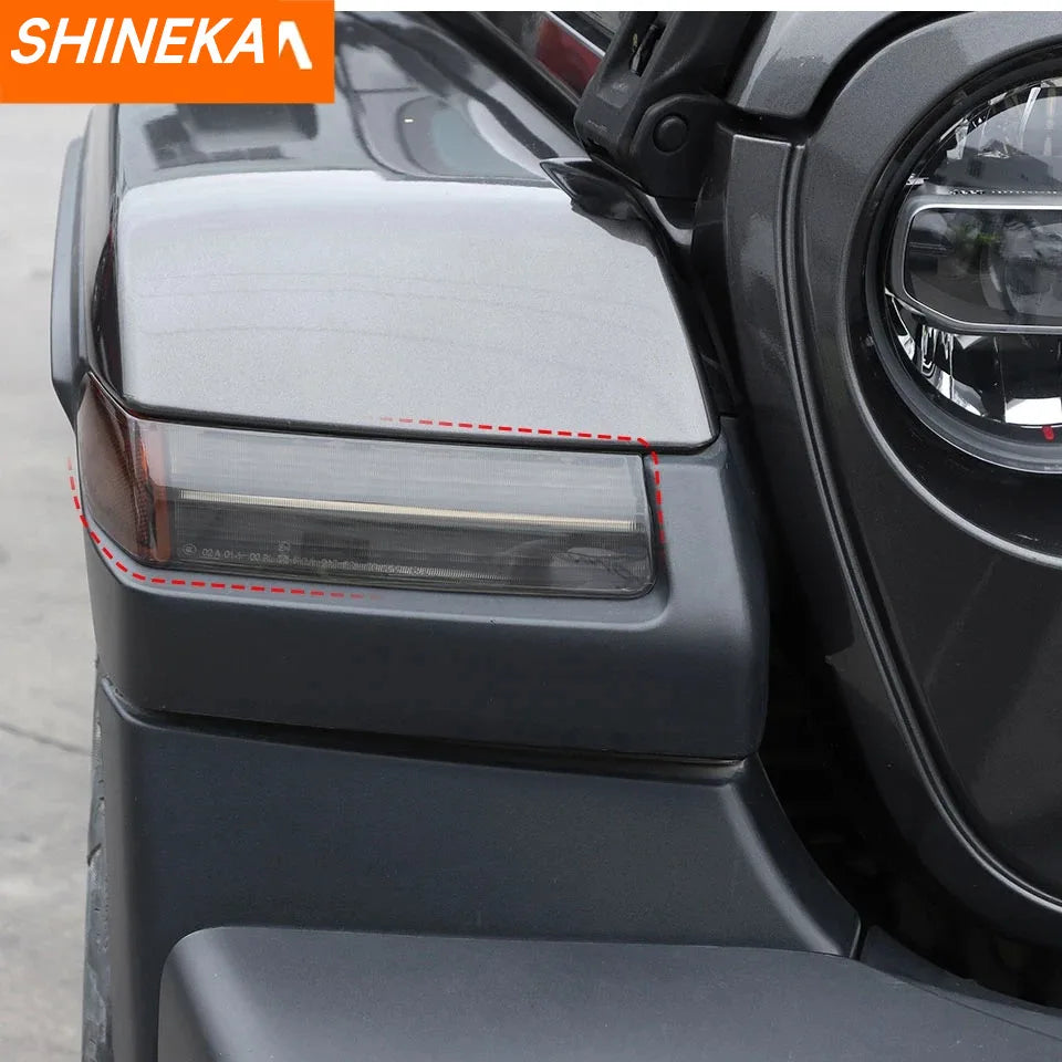 SHINEKA ABS Front Wheel Eyebrow Light Lamp Decoration Cover for Jeep Wrangler JL Gladiator JT 2018-2022 Exterior Accessories