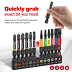 Geinxurn 13PCS Impact Phillipes/Square/Slotted Screwdriver Bits Set, 2'' Magnetic S2 Steel Bits Set with Color Coded Base