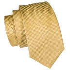 Solid Gold Yellow Ties For Men Handky Cufflinks Set Fashion Gift For Men's Tie Wedding Business Necktie Blue Black Orange Beige