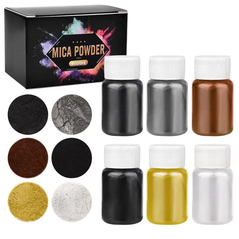 6/24/30Colors Epoxy Resin Dye Mica Powder Powdered Pigments Set Resin Mica Pearlescent Resin Pearl Natural Micas Colorants Resin