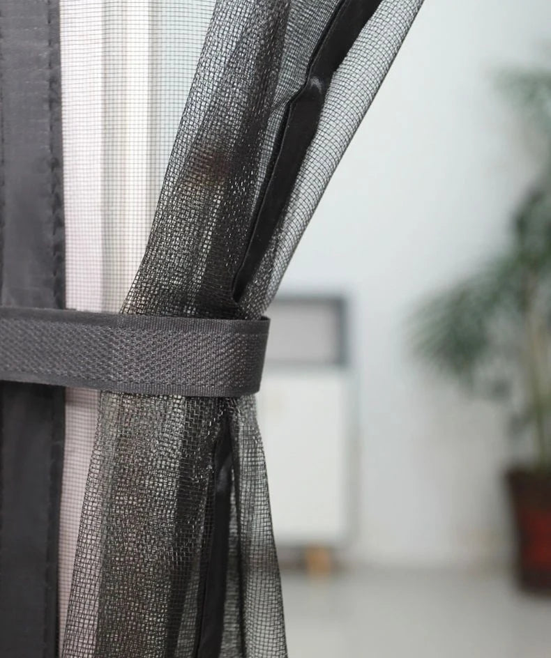 Magnetic Door Screen Mosquito Net Curtain Auto-Close Mesh, Black, Custom Size 100-105cm Wide