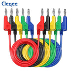Cleqee P1036 5PCS 4mm Copper Banana Plug to Banana Plug Multimeter Test Leads Soft PVC Cable Wire 1000V 15A