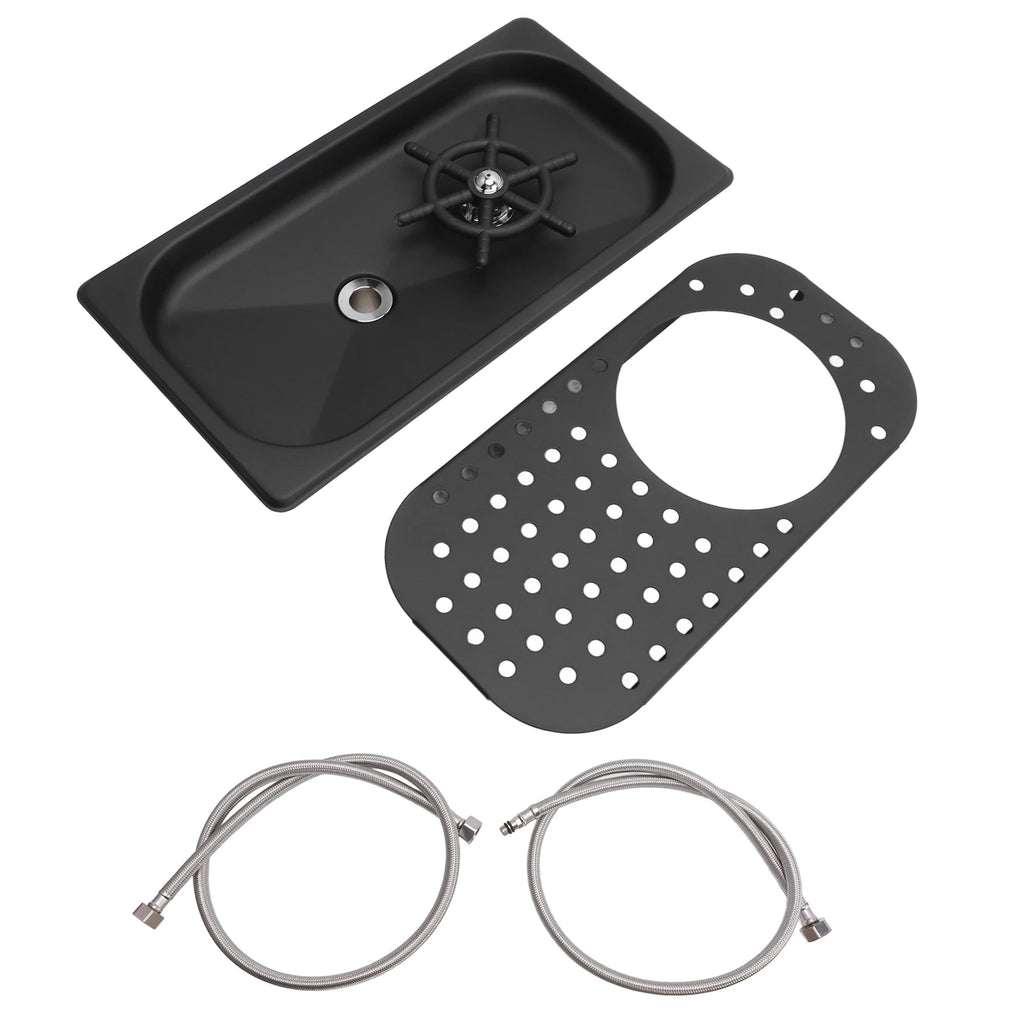 Pitcher Rinser Cup Washer Glass Sink Rinser Water Saving Easy To Install High Pressure Washing with Drip Tray for Coffee Shop