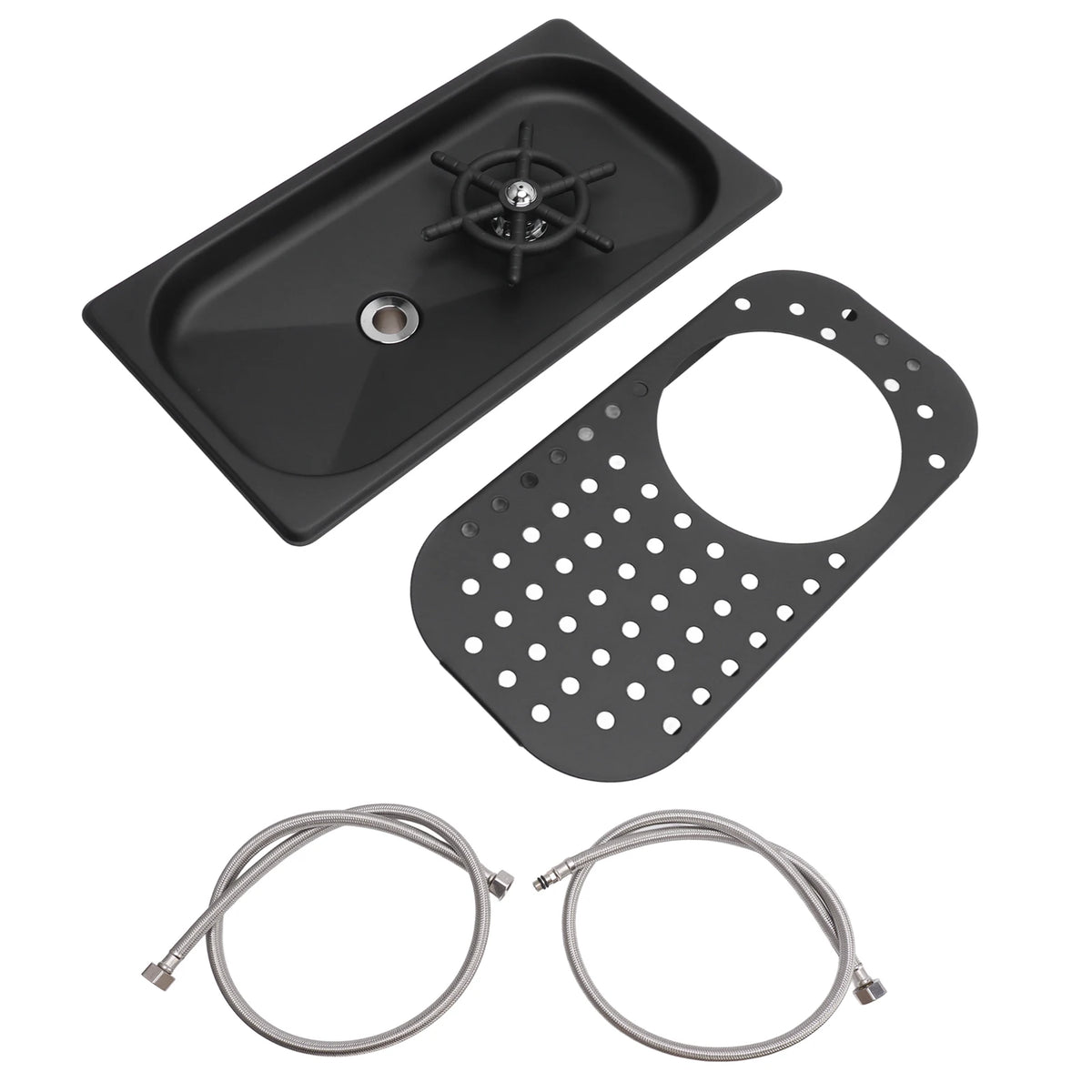 Pitcher Rinser Cup Washer Glass Sink Rinser Water Saving Easy To Install High Pressure Washing with Drip Tray for Coffee Shop