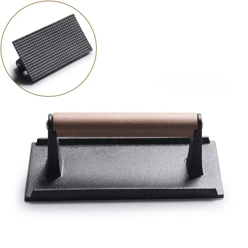 Cast Iron Meat Press, Heavy-Duty Steak & Burger Grill Press for Flat Top, 1pc