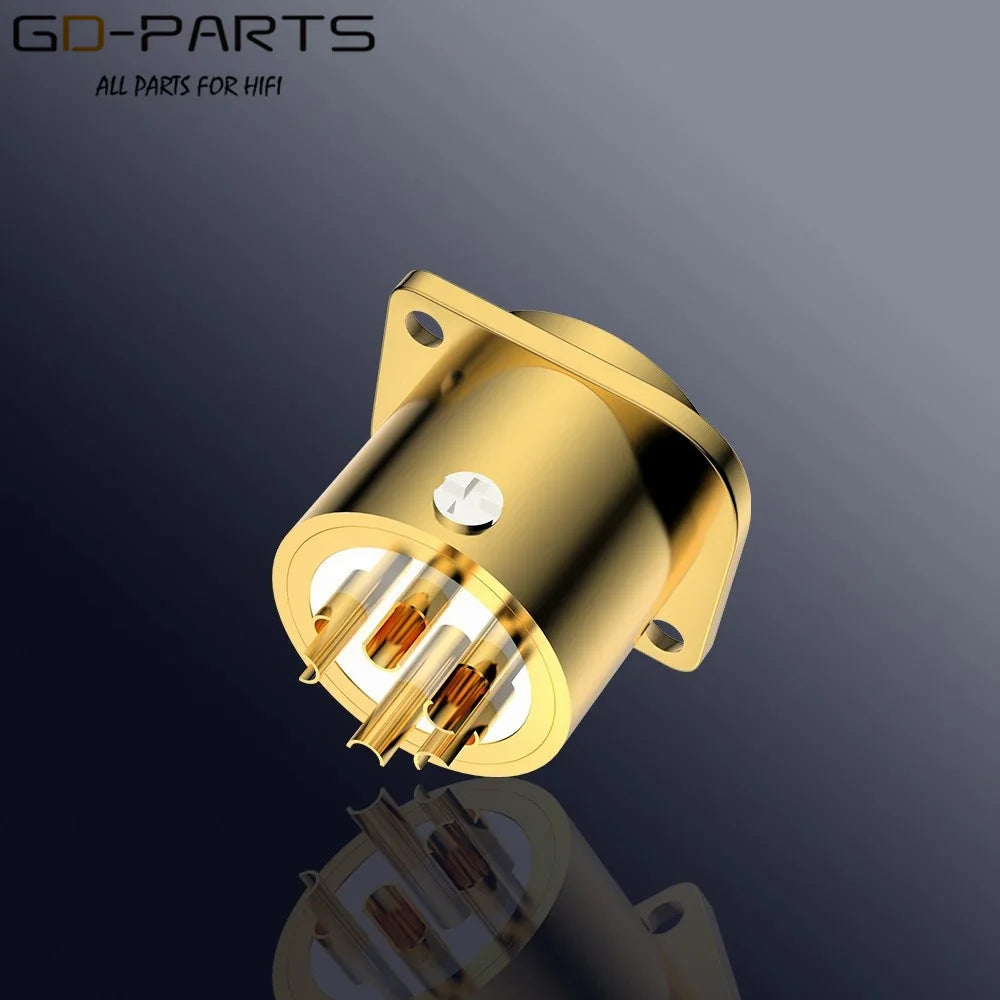 Viborg CF205G 5Pin XLR Socket 24K Gold Plated Copper Accept Stax Pro Bias Headphones Socket Stax Headphone Plug