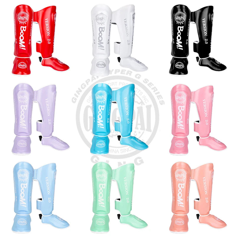 Muay Thai Shin Instep Guards Thickened Leg Protectors, Sanda Boxing Taekwondo, S-L, Multi-Color
