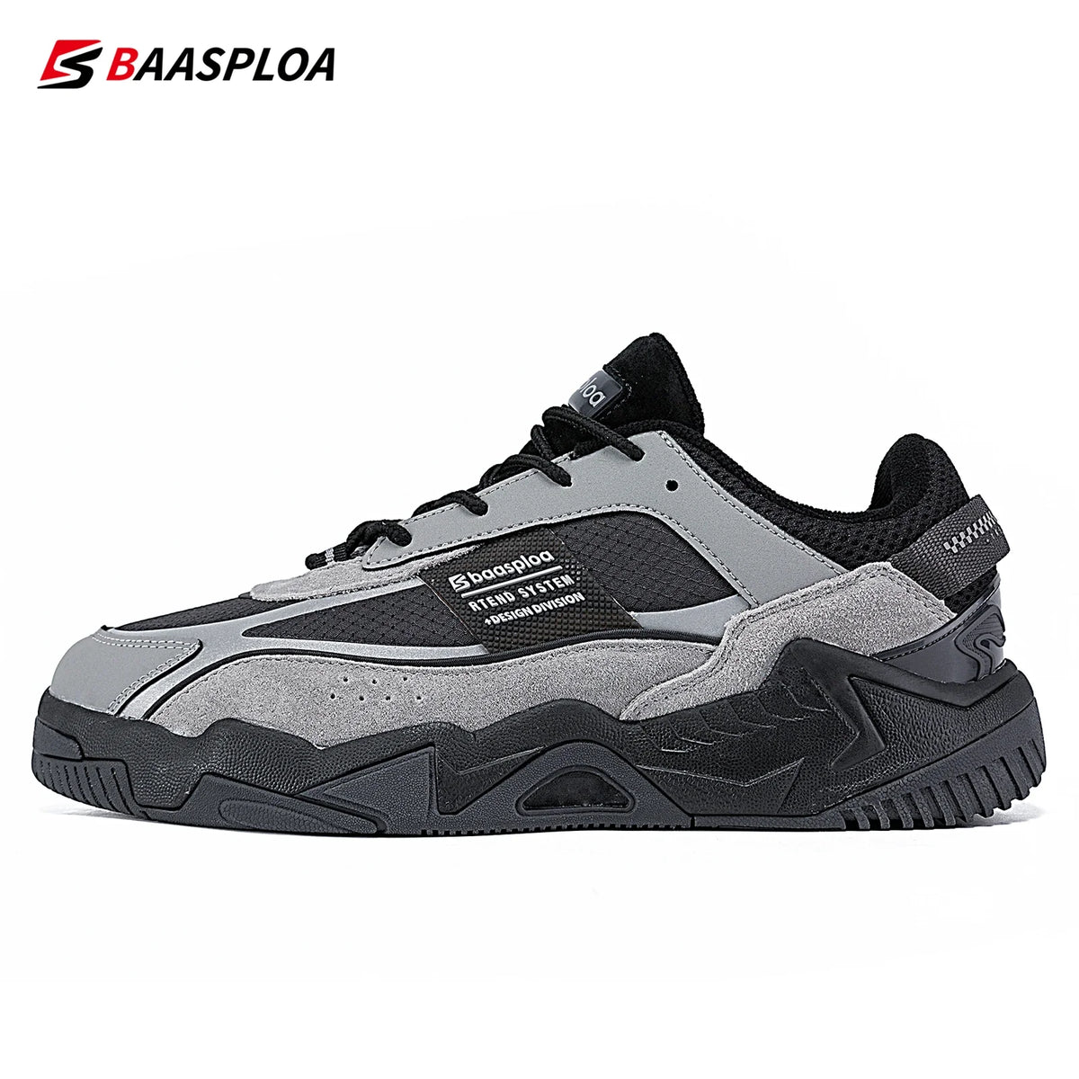 Baasploa Men Walking Sneakers New Fashion Leather Waterproof Comfortable Shoes Male Casual Non-Slip Wear-Resistant Tenis Sh