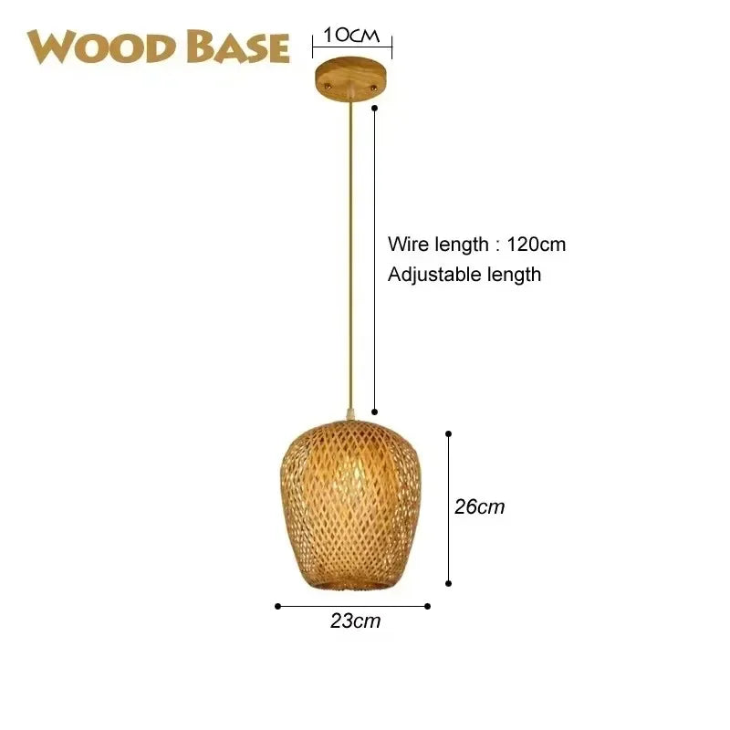 Newest Bamboo Pendant Lamps Ceiling Lights Rattan Wicker Lustre Hand Knit Braiding Suspended Home Dining Braided Decoration HOT