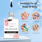 Makartt Nail Foil Glue Gel for Nail, Foil Gel Transfer for Nails Art Stickers Strong Adhesion Foil Transfer Gel Soak Off Salon