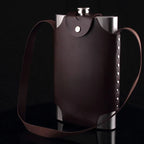 64oz Portable Stainless Steel Hip Flask Whiskey Wine Pot Leather Cover Bottle Funnel Travel Tour Drinkware Wine Cup Flasks Gift