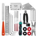 20PCS Guitar Tool Kit Repairing Maintenance Tools Guitar Care 3 in 1 String Winder Leveling Action Ruler Fret Sanding File Set