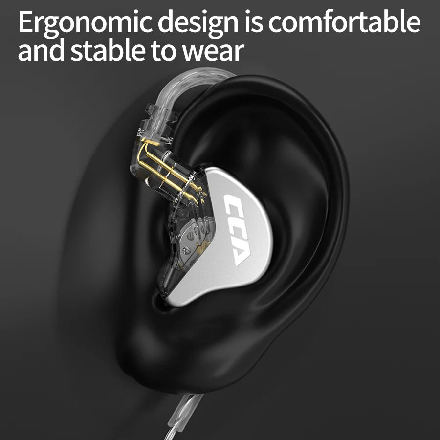 CCA CRA in Ear Monitor Headphones Ultra-Thin Diaphragm Dynamic Driver IEM Earphones Clear Sound & Deep Bass Wired Earbuds