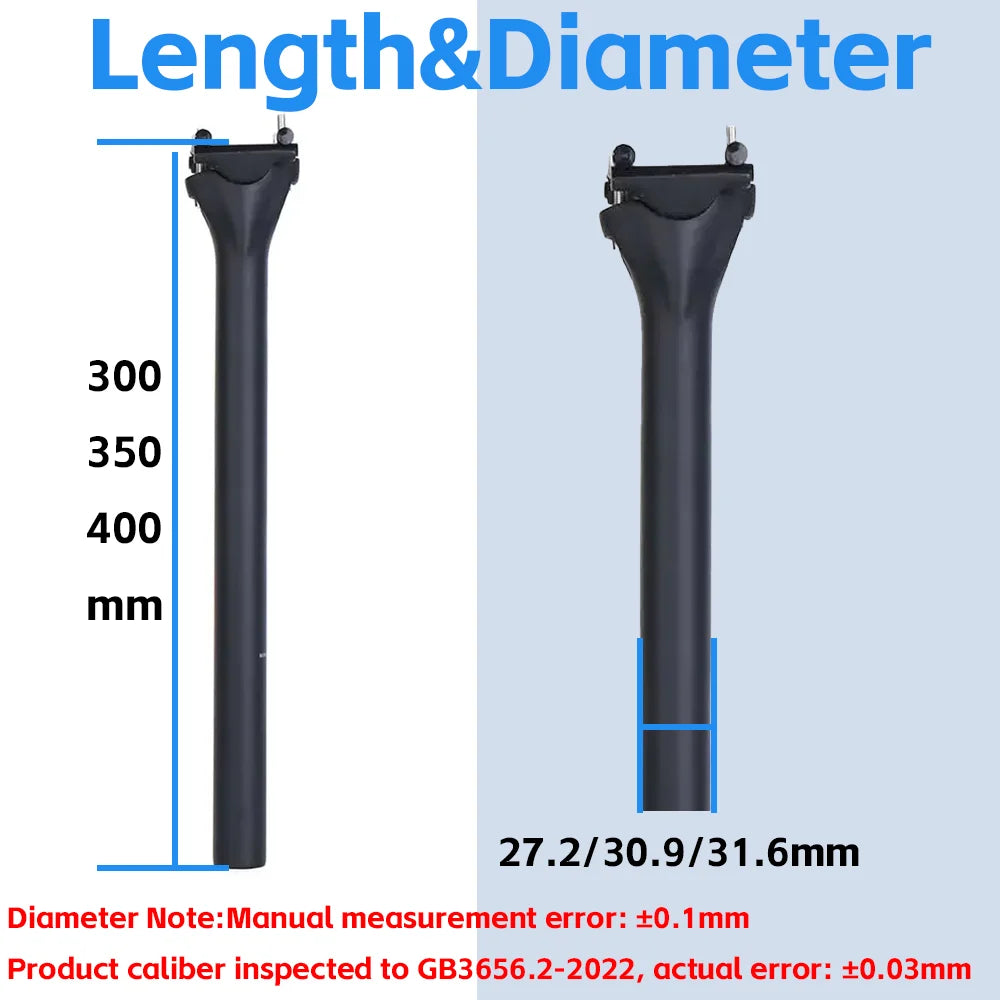 ELITAONE Carbon Bicycle Seat Post 135g Lightweight 27.2/30.9/31.6mm Unidirectional Matte Road And MTB Bike Seatpost 63C