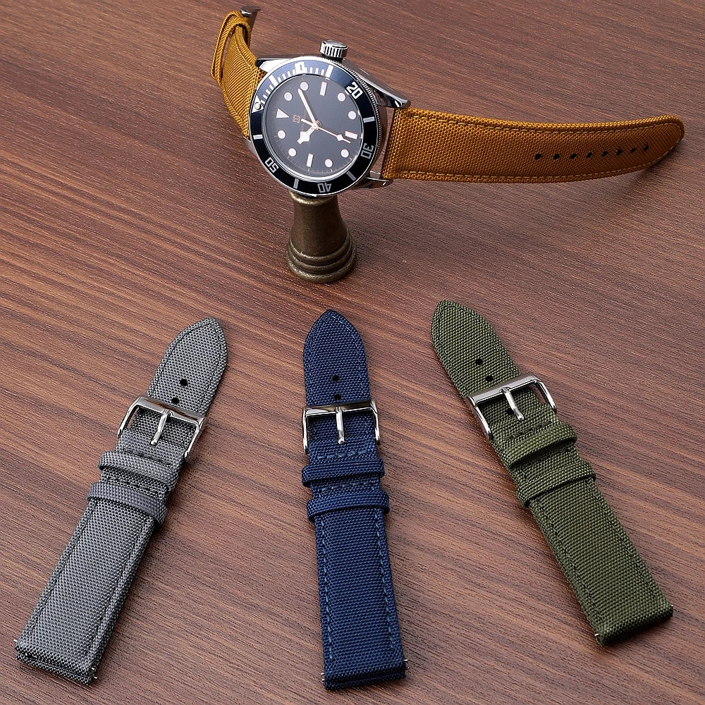 18mm 19mm 20mm 21mm 22mm 24mm Waterproof Sailcloth Watch Strap Two-Sided Nylon Watchband Quick Release Band Sport Belt For Men