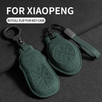 Suede Leather Car Key Case for Xiangpeng Xpeng P5 P7 G3 G6 G9  X2 N5 F30 H93 X9 2019 2020 2021 2022 2023 Remote Fob Shell Case