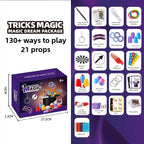Magic Kit for Kids Magician Costume Beginner Magic Tricks Learning Set Educational Toys for Children Christmas Birthday Gifts