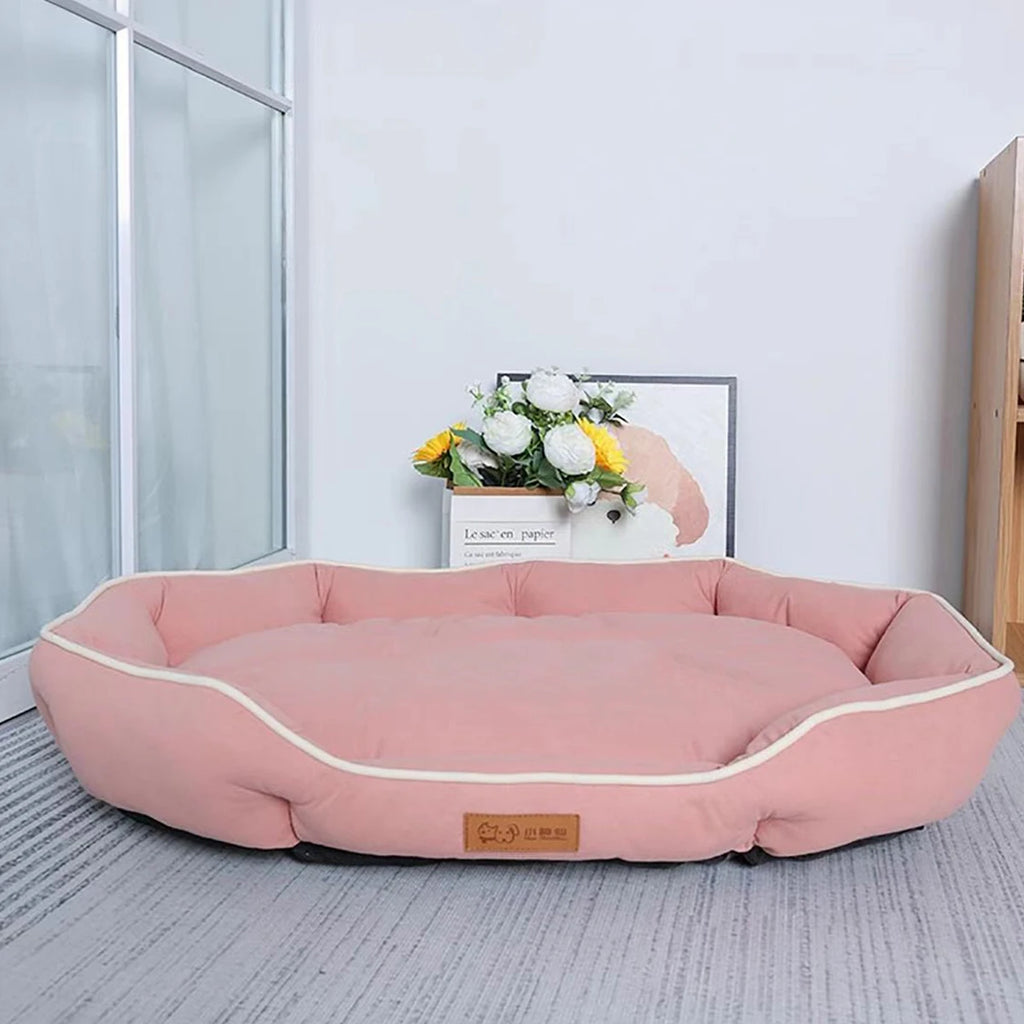 B-Square Anti-Slip Pet Bed Cushion for Small Dogs & Cats, Breathable Soft, Cream/Gray/Green/Pink