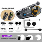 3D Surround Heavy Bass Motorcycle Helmet Headset Stereo Bluetooth Hands Free Call IPX7 Waterproof With Tri-Color Ambient Light