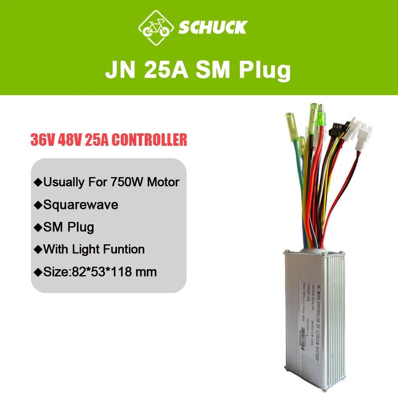 JN Ebike Controller 36V 48V 15A 17A 22A 25A 30A 35A Control System with 6 9 12 Mosfets for Electric Scooter Conversion Parts