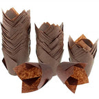 200pcs Tulip Cupcake Liners Brown Craft Paper Baking Cups Muffin Wrappers