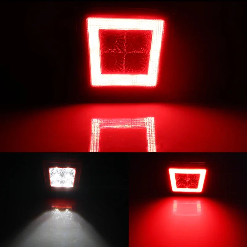 iJDM Car Rear Fog Light Assemblies For Nissan 370Z Juke NISMO Powered by Red LED as Brake/Rear Fog & White LED as Backup Reverse