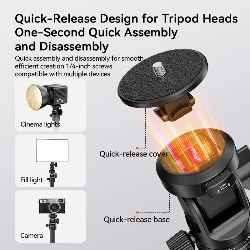COMAN MT68 Quick Release Light Stand 2.12m Aluminum 7-Section for Photography Lights