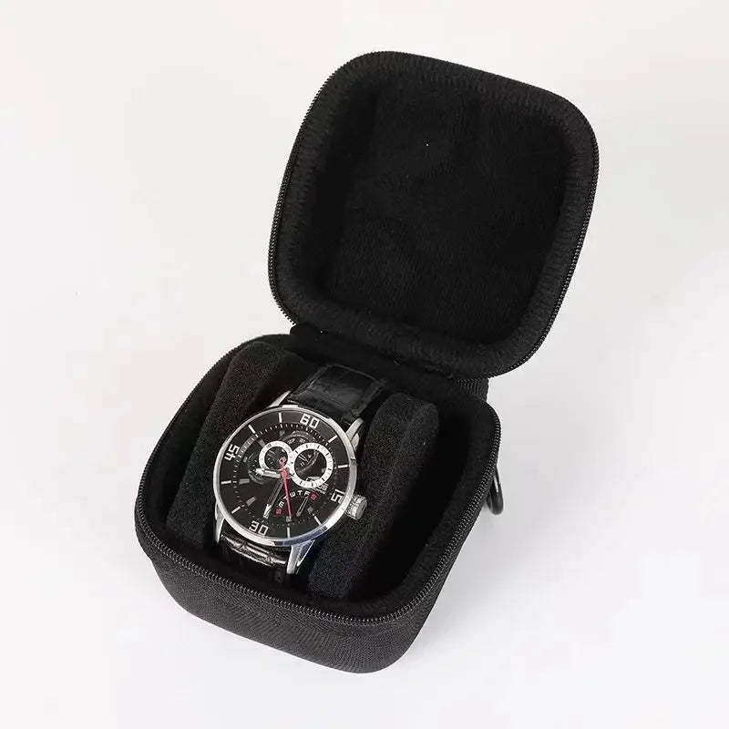 1/2/3/5/6/10 Slot Watch Travel Case,Hard Watch Roll, Travel Watch Organizer Case with Form-Fitting Pillow, Red Microfiber Lining