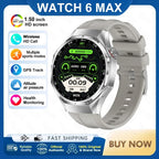 2026 New Watch 6 Max Smart Watch Men GPS Altitude Air Pressure Heart Rate Health Monitoring Bluetooth Call Business Smartwatch