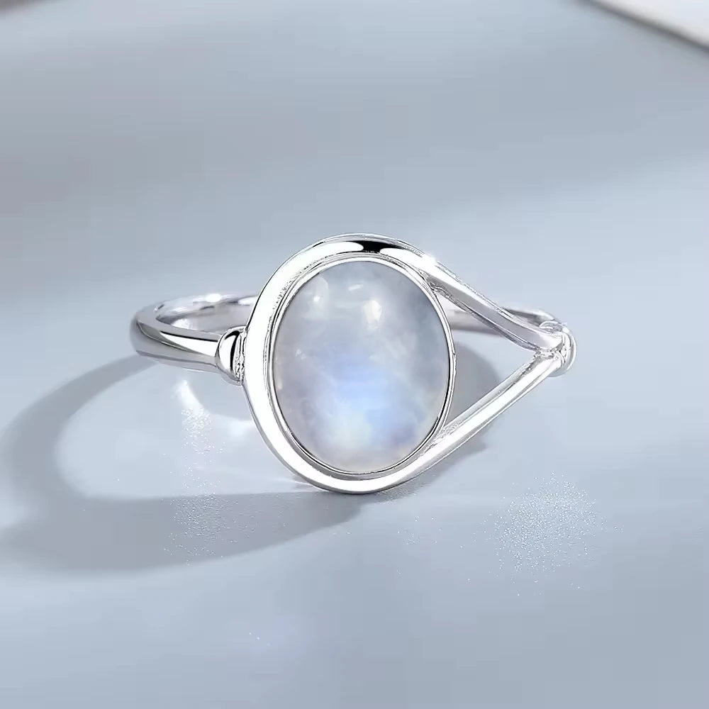 925 Sterling Silver Natural Stone Rings With Amethyst Simple Purple Oval Ring 8*10mm Fine Jewelry Friends Gifts for Women